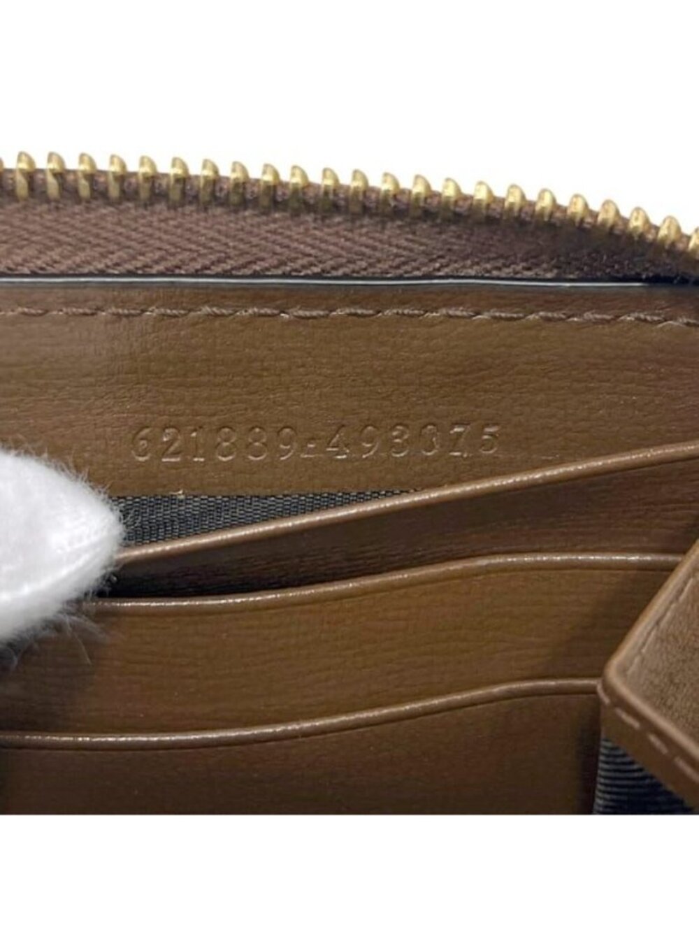 Gucci Zip Around Wallet Beige Brown Horsebit Leather GG Canvas Zipper - Picture 6 of 10